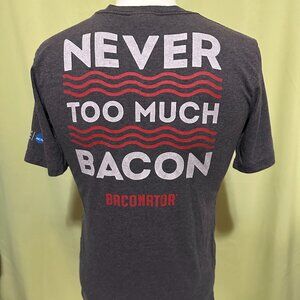 Wendy's Baconator There's Never Too Much Bacon Men's Dark Gray Shirt Medium Barc
